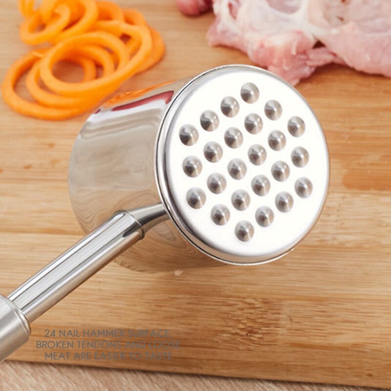 Meat Hammer Household Steak Hammer 304 Stainless Steel Hammer Pork Chop Loose Meat Hammer Meat Tenderizer Hammer