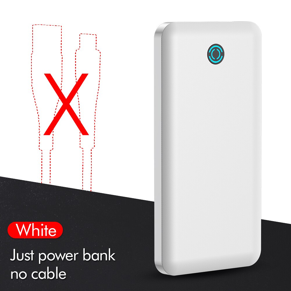 IPSKY 10000mAh Banca di Potere del USB di Uscita TypeC Microusb Ultra Sottile Powerbank 10W Caricatore Rapido Per il iPhone 11 Pro max Xiaomi Huawei: White no cable