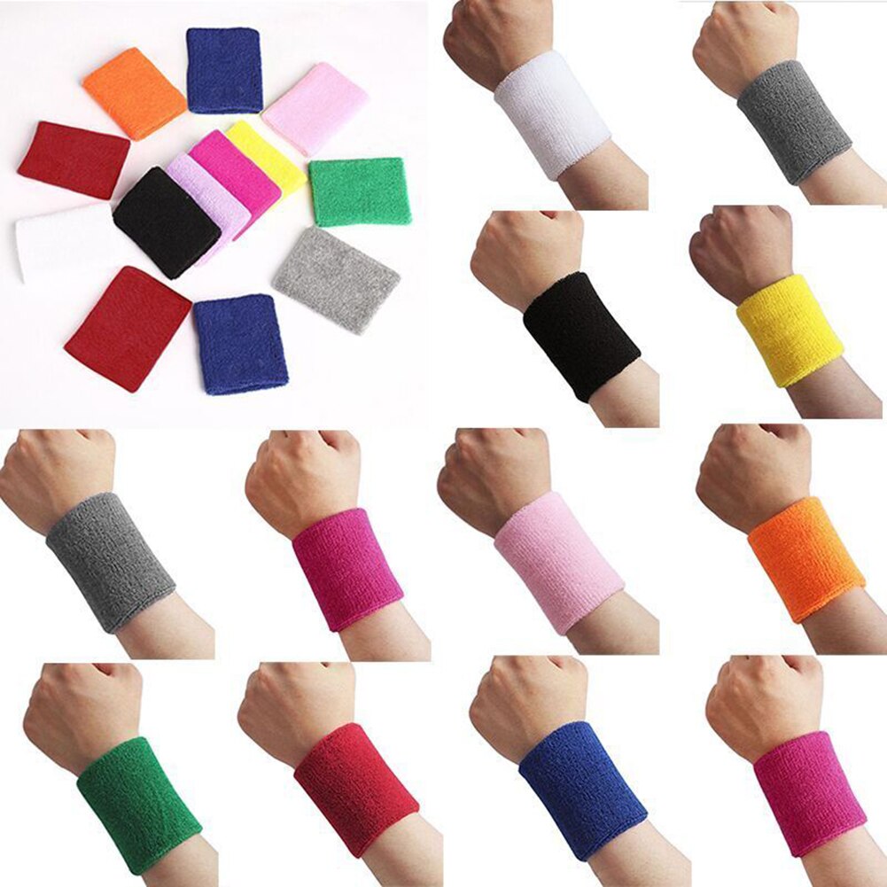 Wrist Sweatband in 10 Different Colors,Made by High Elastic Meterial Comfortable Pressure Protection Athletic Wristbands Armband