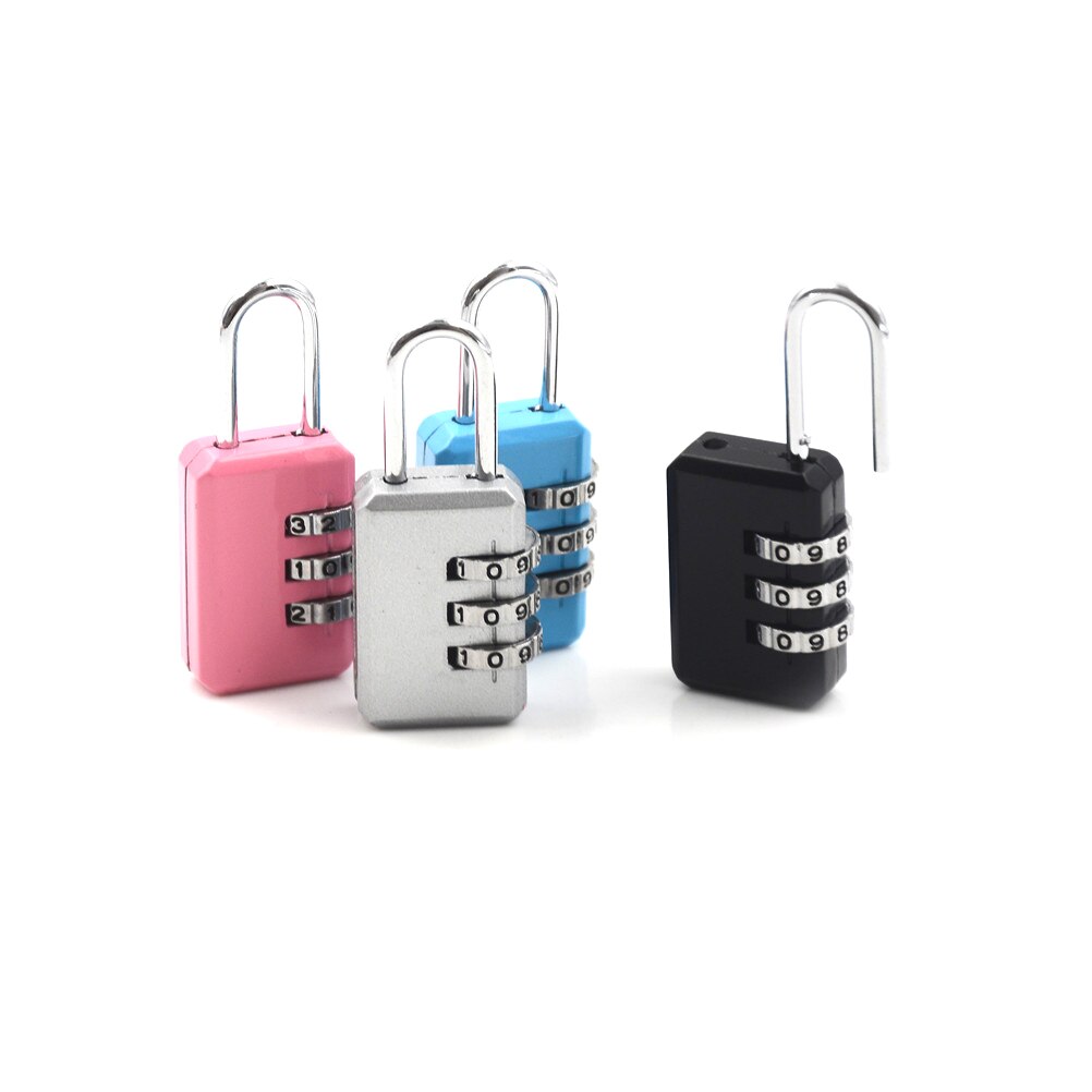 3 Digit Coded Lock Resettable Combination Padlock For School Gym Locker Sheds Suitcase Luggage Password Code Lock