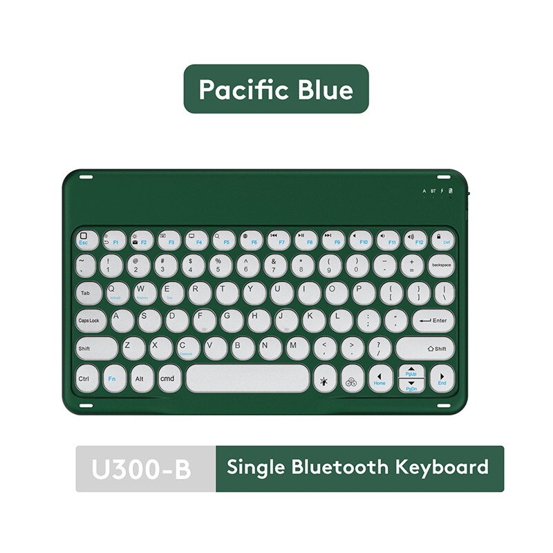 10inch Bluetooth Keyboard Mouse Russian French Arabic Spanish Teclado Keyboard for Android Samsung Windows iOS Phone Keyboard: 10inch Green