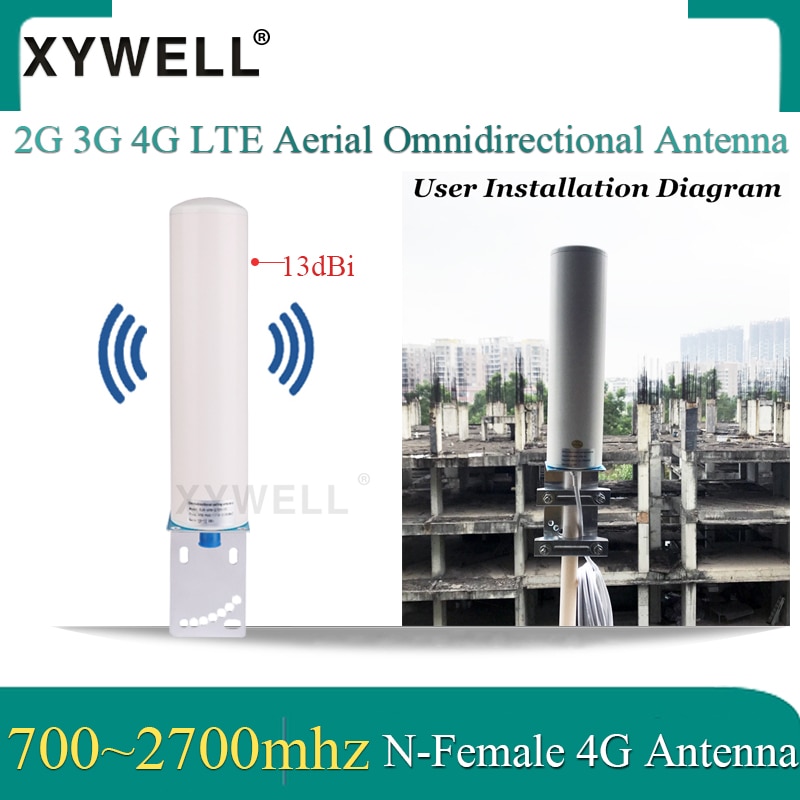 Lte 4g antenne 13 dbi 698-2700 mhz udendørs rundstrålende antenne wifi antenne gsm antenne til 3g 4g gsm mobil signalforstærker