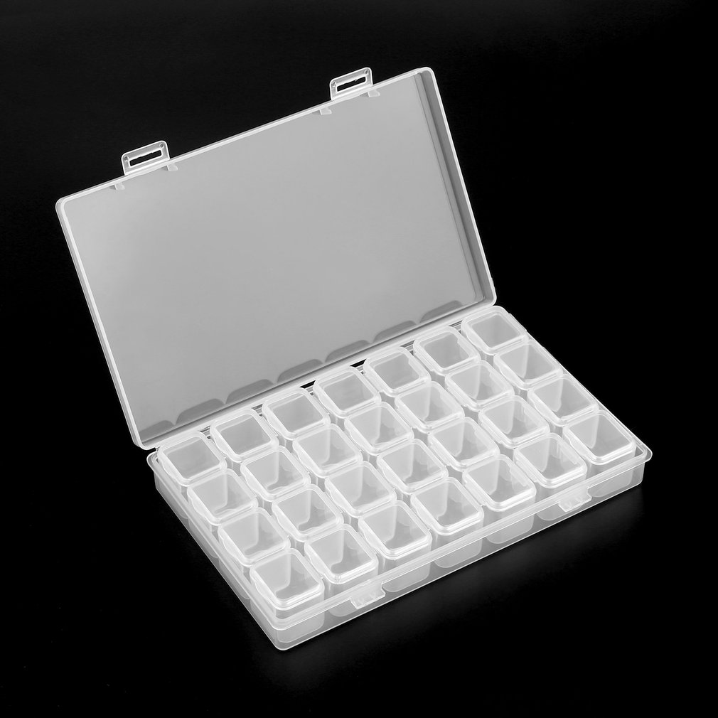 28 Grids Storage Boxes For Diamond Painting Accessory Jewelry Box Oraginzer Earring Rings Packaging Case Casket For Decoration