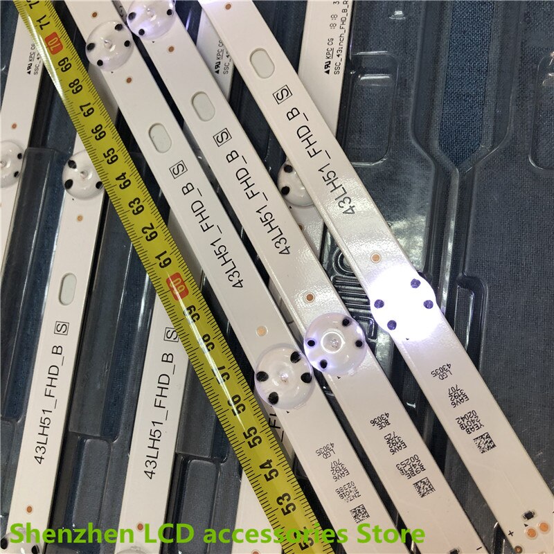 Tira de luces LED 43lh51 _ FHD _ Tipo a L para LG 43LH5100 43LH590V, barra de retroiluminación LCD de 43 pulgadas, 100% , 6 unids/lote