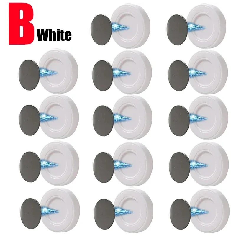 Sterke magnetiske kroker, magnetholder mot tap, oppbevaringskroker for fjernkontroll, veggmontert kjøleskapsklistremerke, krok til hjemmeorganisering: Xl / Lysegrå