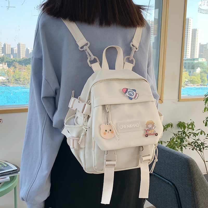Zaino da donna piccolo zaino da scuola per ragazze impermeabile in nylon moda giapponese casual borsa da ragazza femminile mini