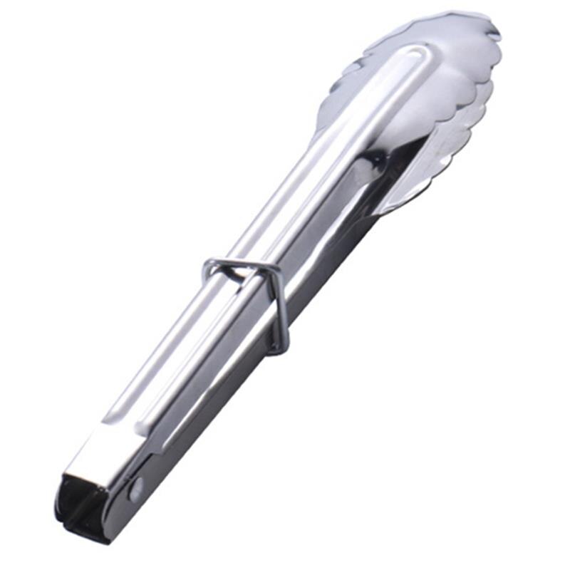 Stainless Steel Cooking Tongs Non-Stick Barbecue Tongs Bread Tongs Salad Serving Tong Anti Heat Bread Clip BBQ Tool: 18cm