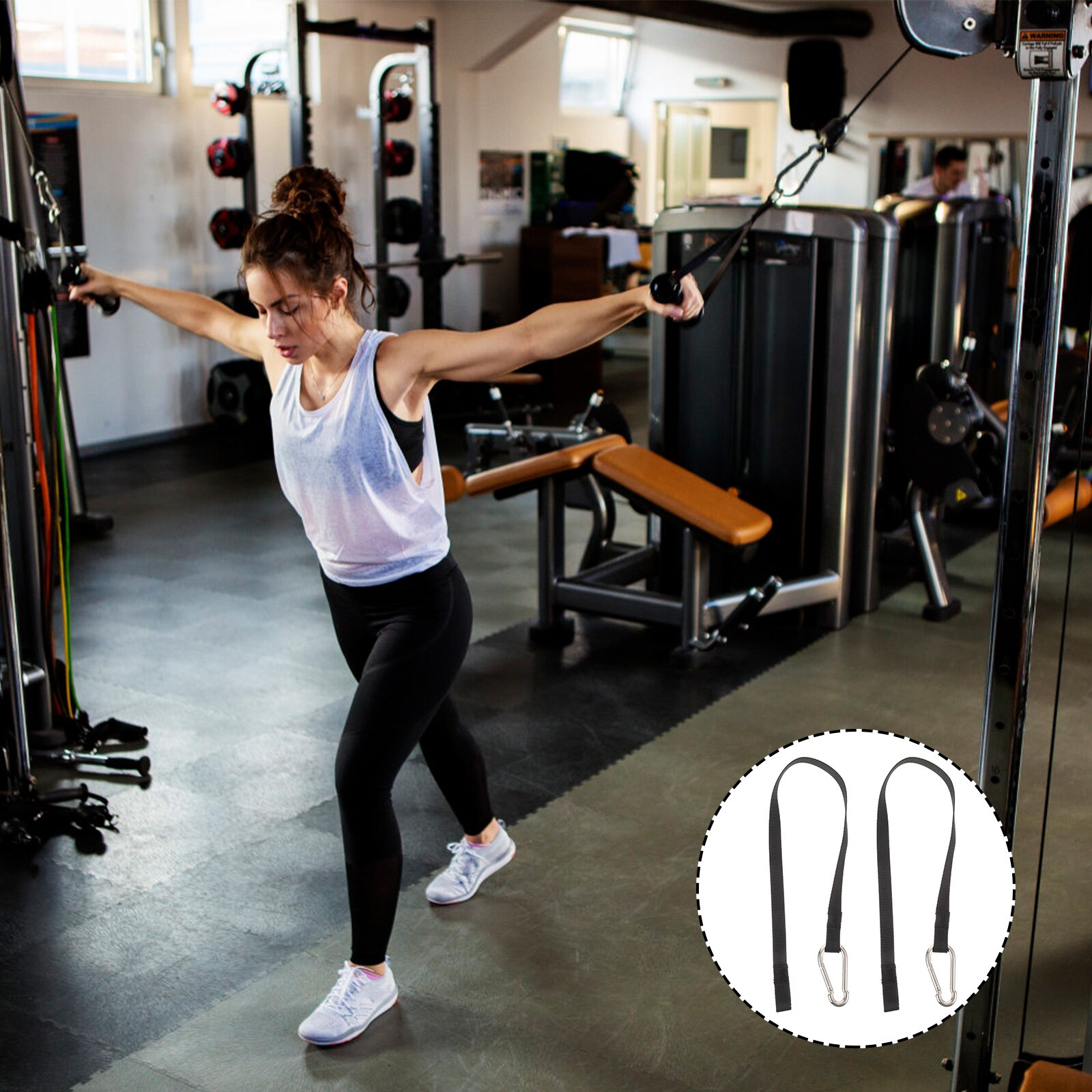 2pcs Durable Tricep Rope Press Down Push Extent Cord Workout Equipment: Default Title