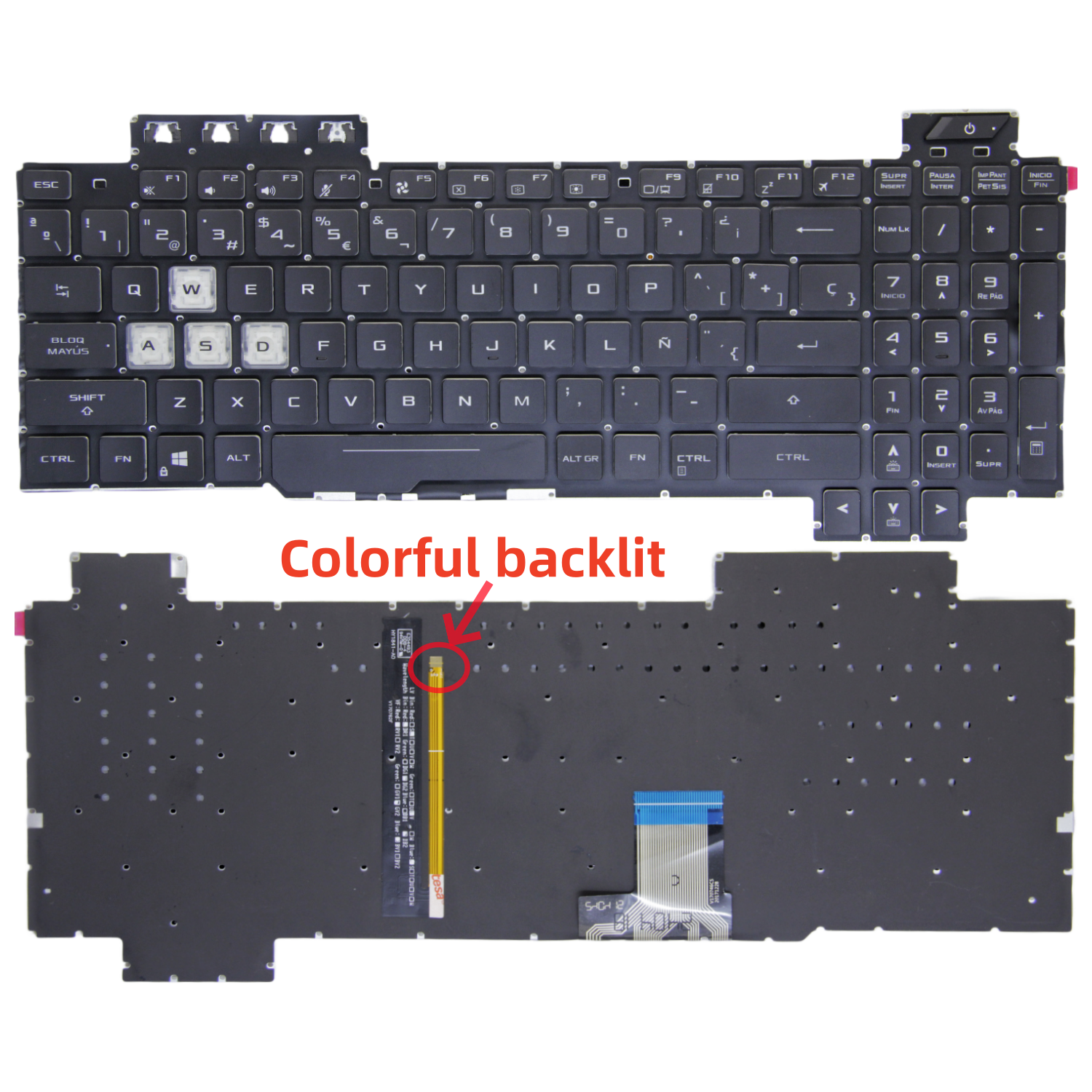 100 % neue uns/SP/RU-Tastatur für Asus Tuf FX80 FX86 FX95 FX505 FX504 FX705 ZX80G FZ80 FX80G GL703G Englische Laptop-Tastatur mit Hintergrundbeleuchtung