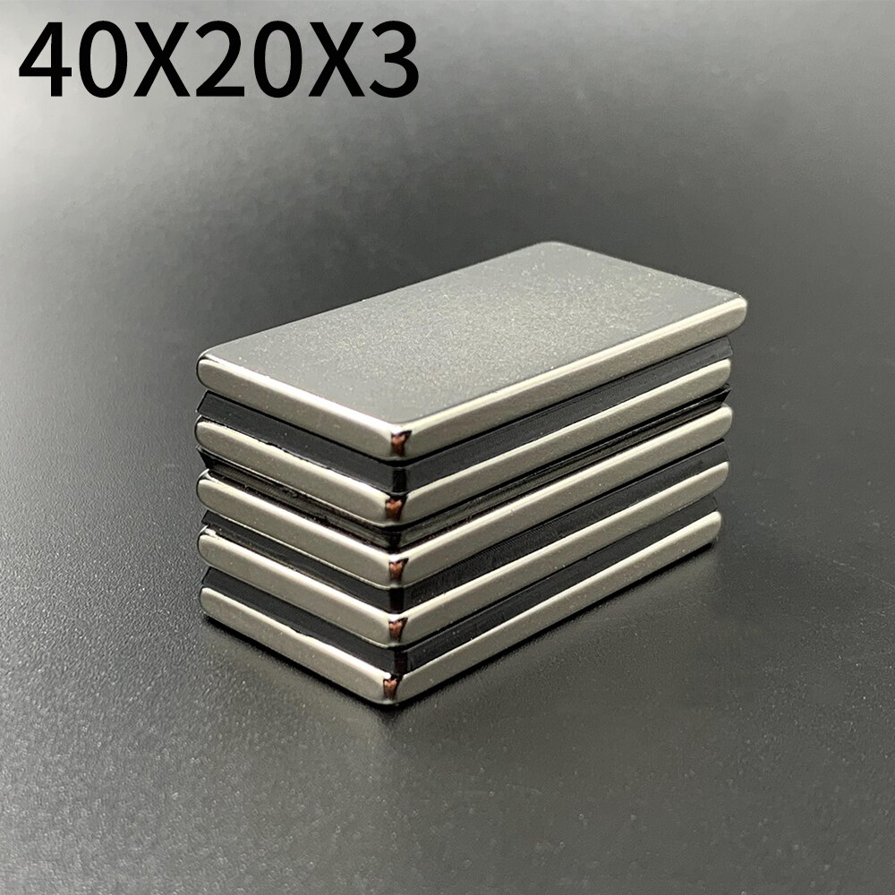 1/5psc Neodymium Magneet 40X20X3 N35 Vierkante Super Sterke Sterke Permanente Magneet Blok Zeldzame Aarde koelkast Magneet 40*20*3