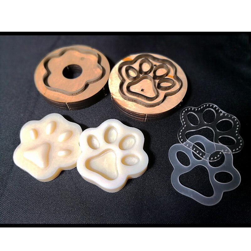 LLavero de pezuña de gato y perro para manualidades, molde de plástico para modelado con forma de colgante artesanal, troquelado, juego de moldes de plástico de 75mm: 3