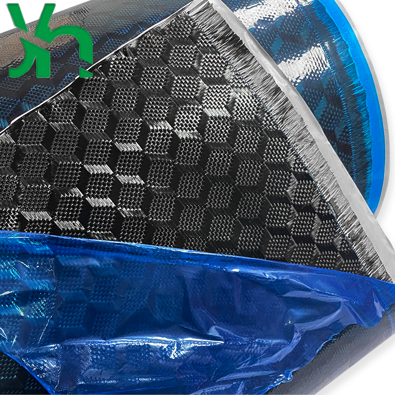 3k jacquardkolfiberprepreg  - 3d texturerade gradfria ark för modifiering och inplastning av bilhuv