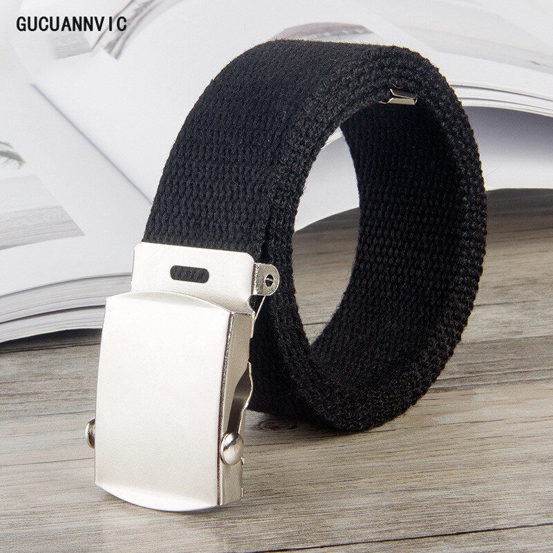 Riem modieus 9 kleuren zowel mannen als vrouwen riemen effen canvas automatische gesp riem herenriem 110cm