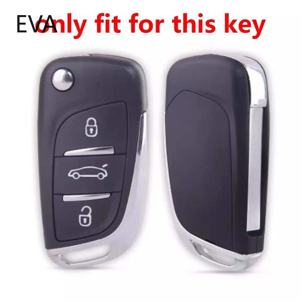 Silikone autokasse cover fob sæt til citroen  c3 c4 picasso  c5 x7 til peugeot 407 308 3008 5008 408 holder auto shell tilbehør