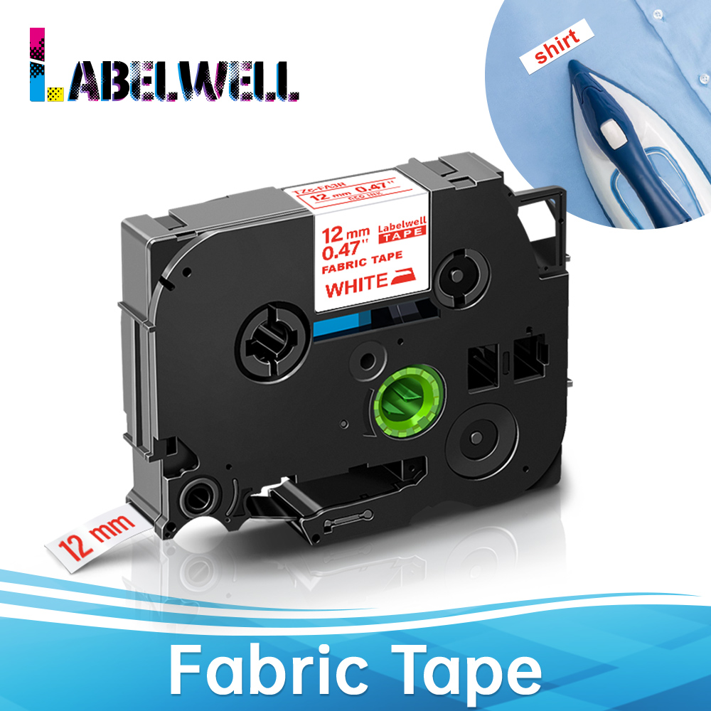 Labelwell 12Mm Label Compatibel Voor Brother FA3R FA231 FA3 Stof Ijzer Op Tape Zwart Rood Op Wit Voor pt Label Maker H110: Red on White