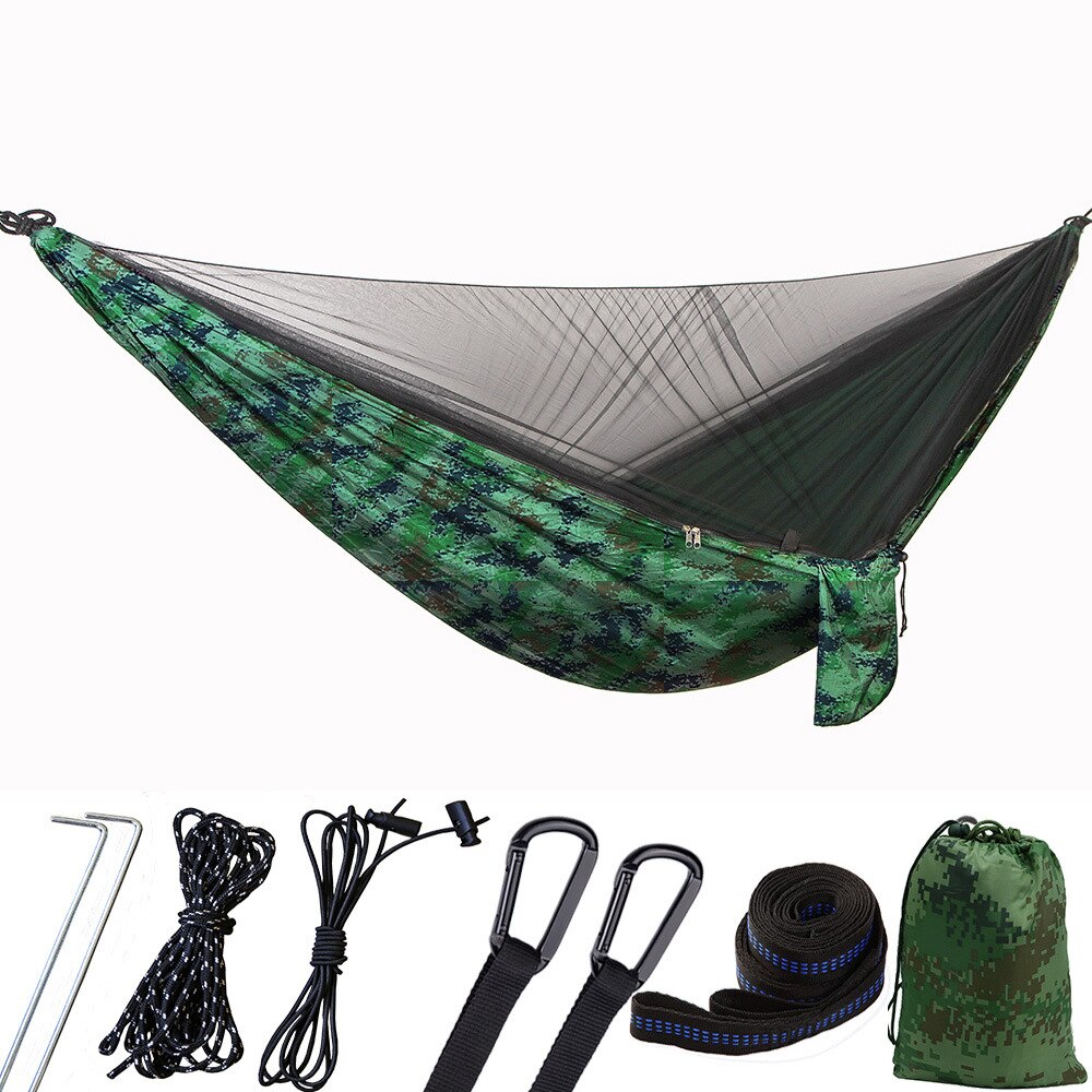 Tienda de campaña Pop-Up, hamaca, toldo, lona para lluvia, Mosca, mosquitera portátil, hamaca para dormir, cama, columpio, muebles de exterior OD002: camouflage