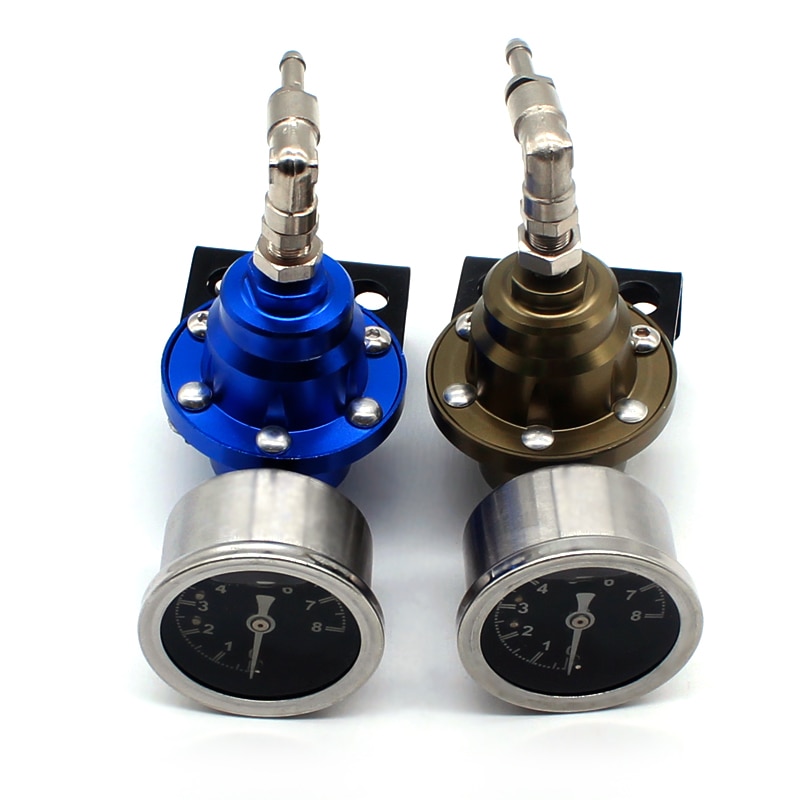 Skicklig bränsletrycksregulator med original mätarsats och instruktioner universell justerbar bränsletrycksregulator i aluminium