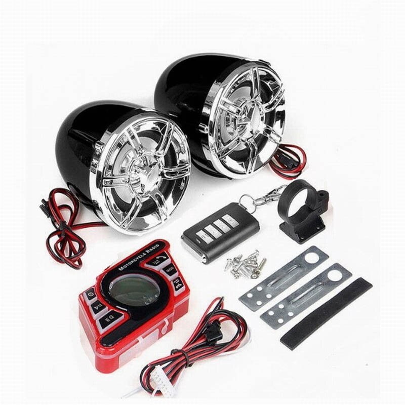Motorcycle Stereo Speakers Bluetooth MP3 Player Waterproof o System FM o USB/TF for Motor Scooter Bike ATV UTV
