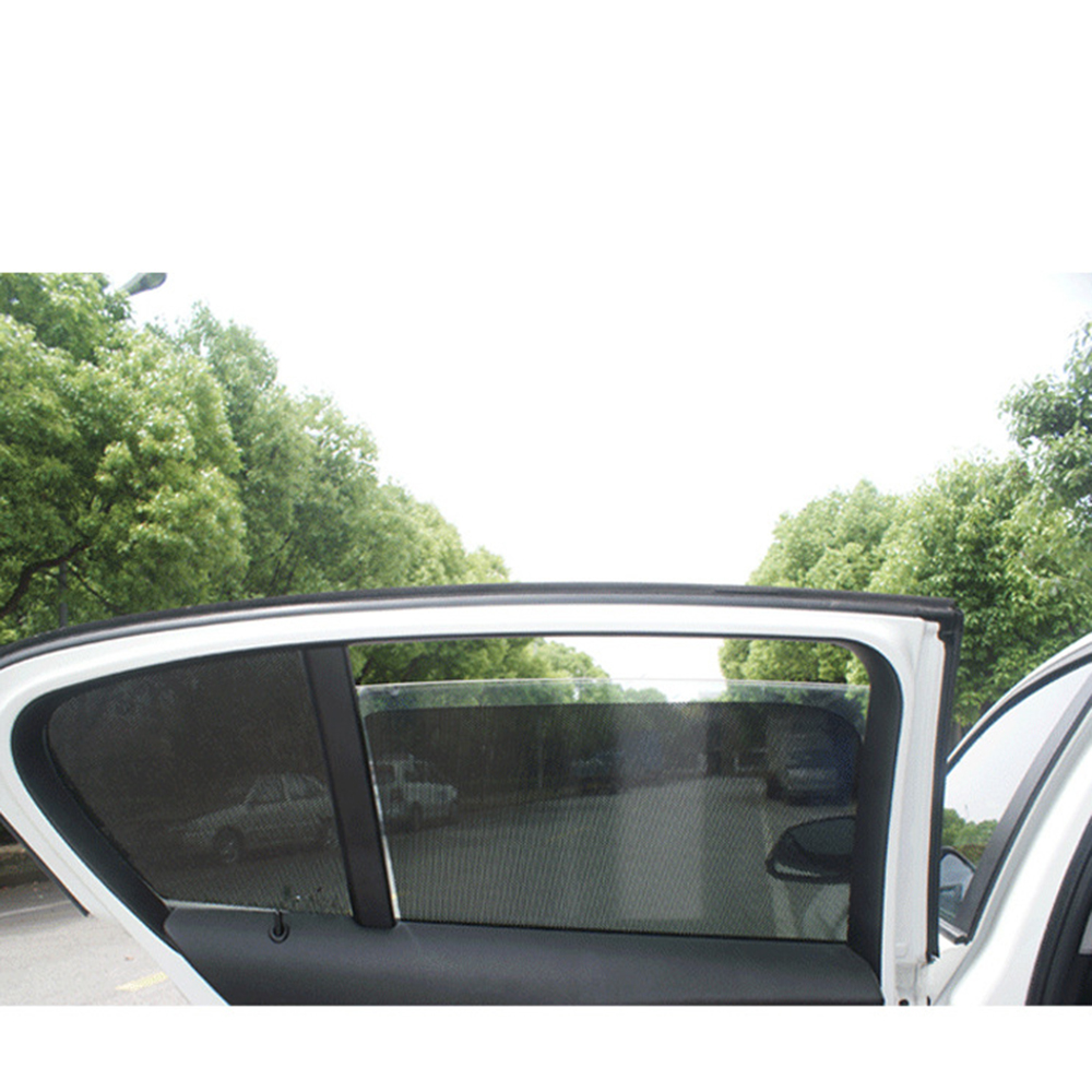 Bil sidevindue mesh film forrude netto solskærm klistermærke uv med små huller beskyttelse 2 stk bil solskærme bagrude dæksel