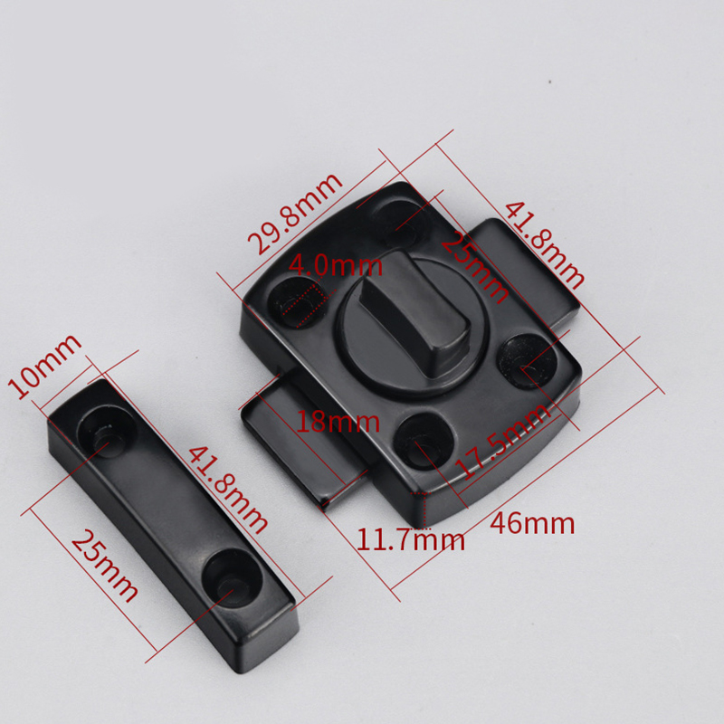 1Pc Deurslot Cast Metalen Haak Klink Home Decoratie Ornament Wc Deuren Haakse Sliding Gate Lock: Black
