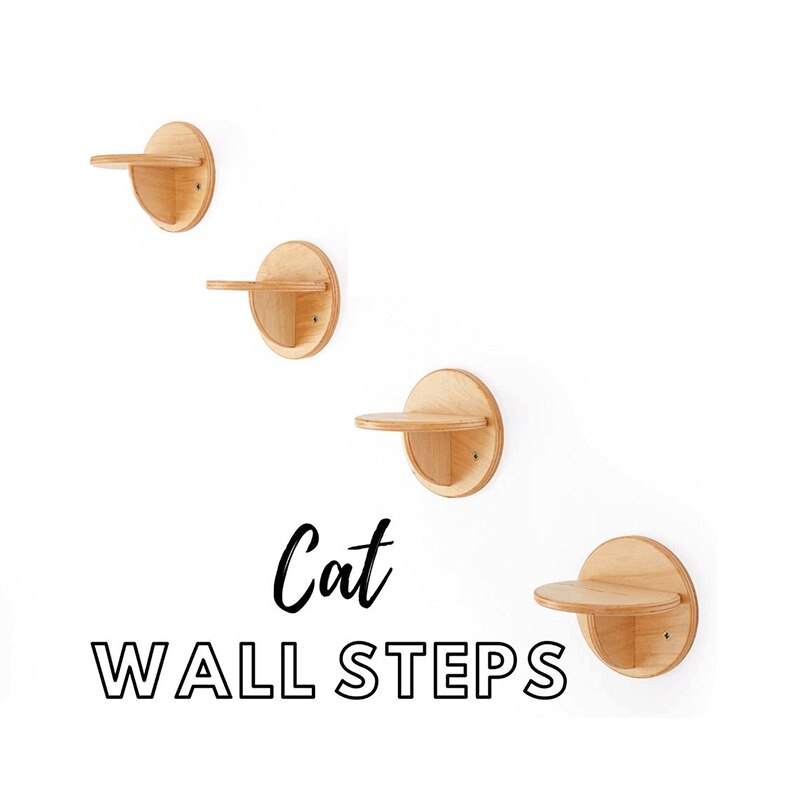 Cat Wall Frame Wall Mount Cat Jumping Platform Round Solid Wood Cat Wall Springboard Cat Steps Stable Cat Ladder