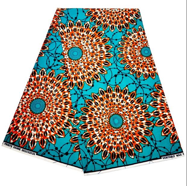 African Super Wax African wax fabric Cotton 6 Yards For dress Print