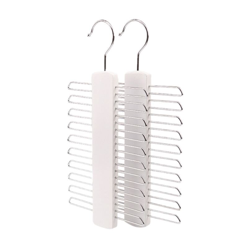Porte-cravate en bois, 20 barres, écharpe, ceinture, accessoire: WHITE