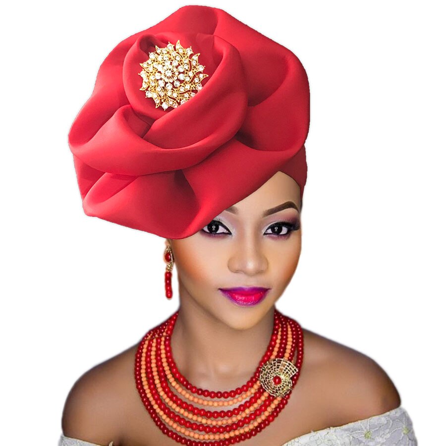 Turbante africano de para mujer negra, turbante nigeriano, cinta para la cabeza atada, gorro