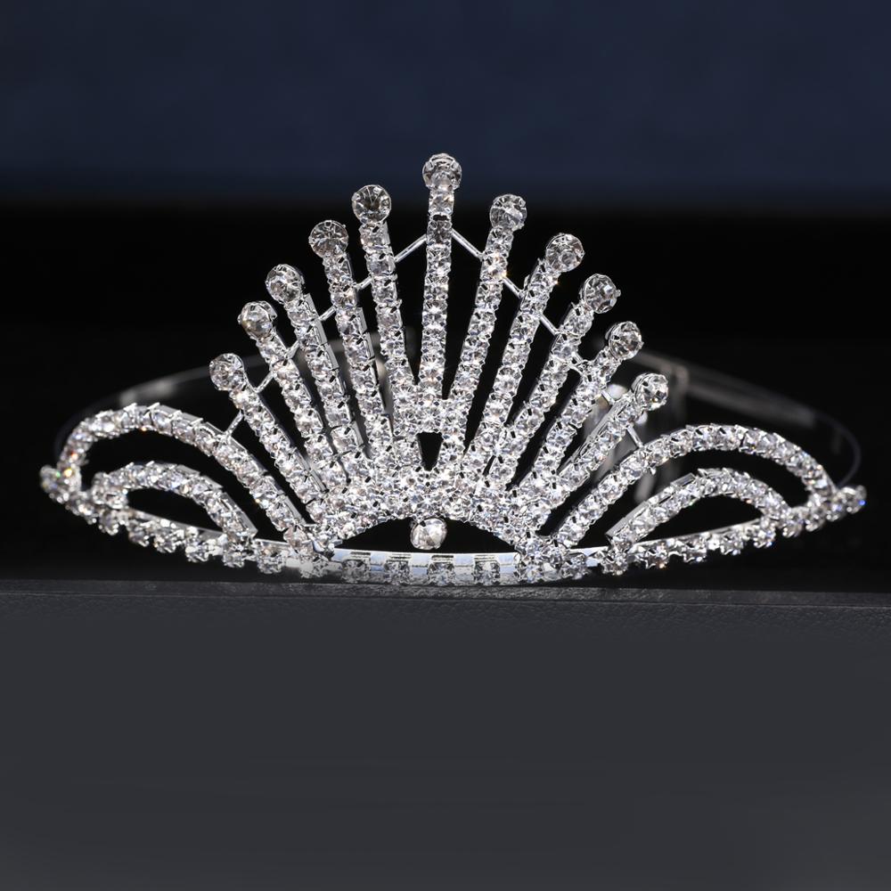 Charmante mariée couronne bandeau diadèmes de mariée argent cristal coiffure fête cérémonie broche couronne cheveux accessoires avec peigne HG05: HG2