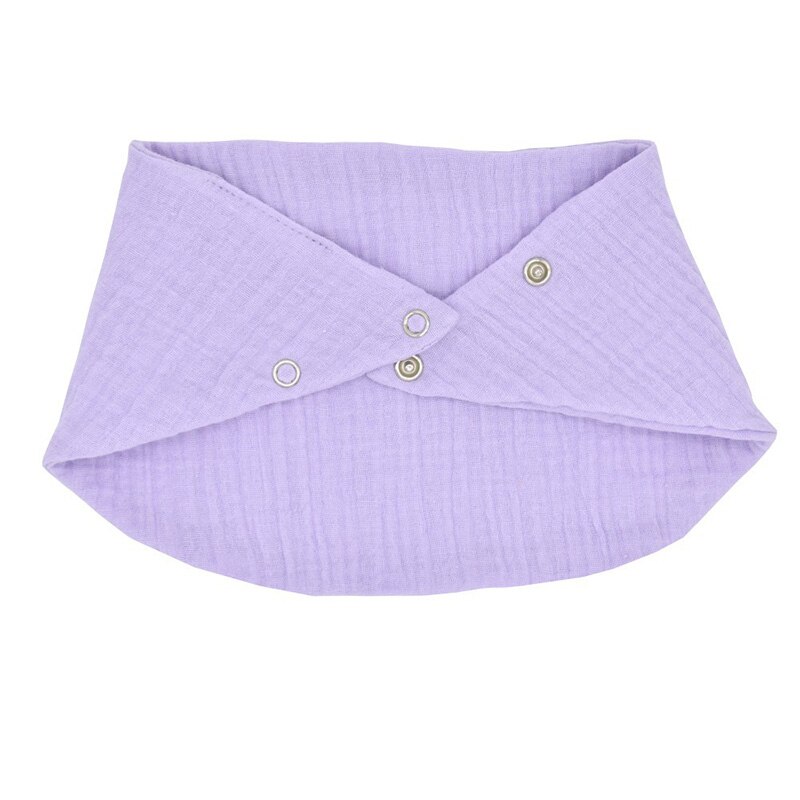 Einstellbare Doppel Schicht Baumwolle Blick Baby Lätzchen Druckknopf Weiche Spuck Kleidung Dreieck Neugeborenen Bandana Sabbern Schal Speichel Handtuch: Lavendel