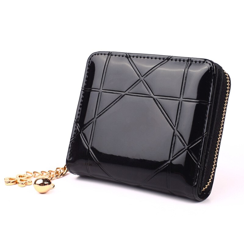 Nova moda feminina carteira de couro do plutônio carteira de bolso de moedas de moda feminina cor pura titular do cartão: 1