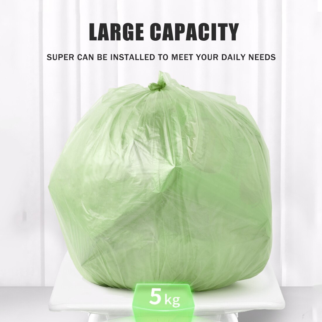 Max Load 5kg Home Disposable Garbage 5 Roll Disposal Trash Bag Breakpoint Cleaning Bag Rubbin Junk Bag Organizer Waste Bag
