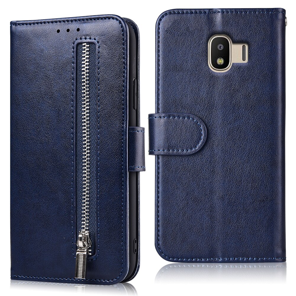 For On Samsung Galaxy J2 Core J260 J260F SM-J260F Case Zipper Flip Wallet Leather Case For Samsung J2 Core J260 J 260 Cover: 61zipper--Blue