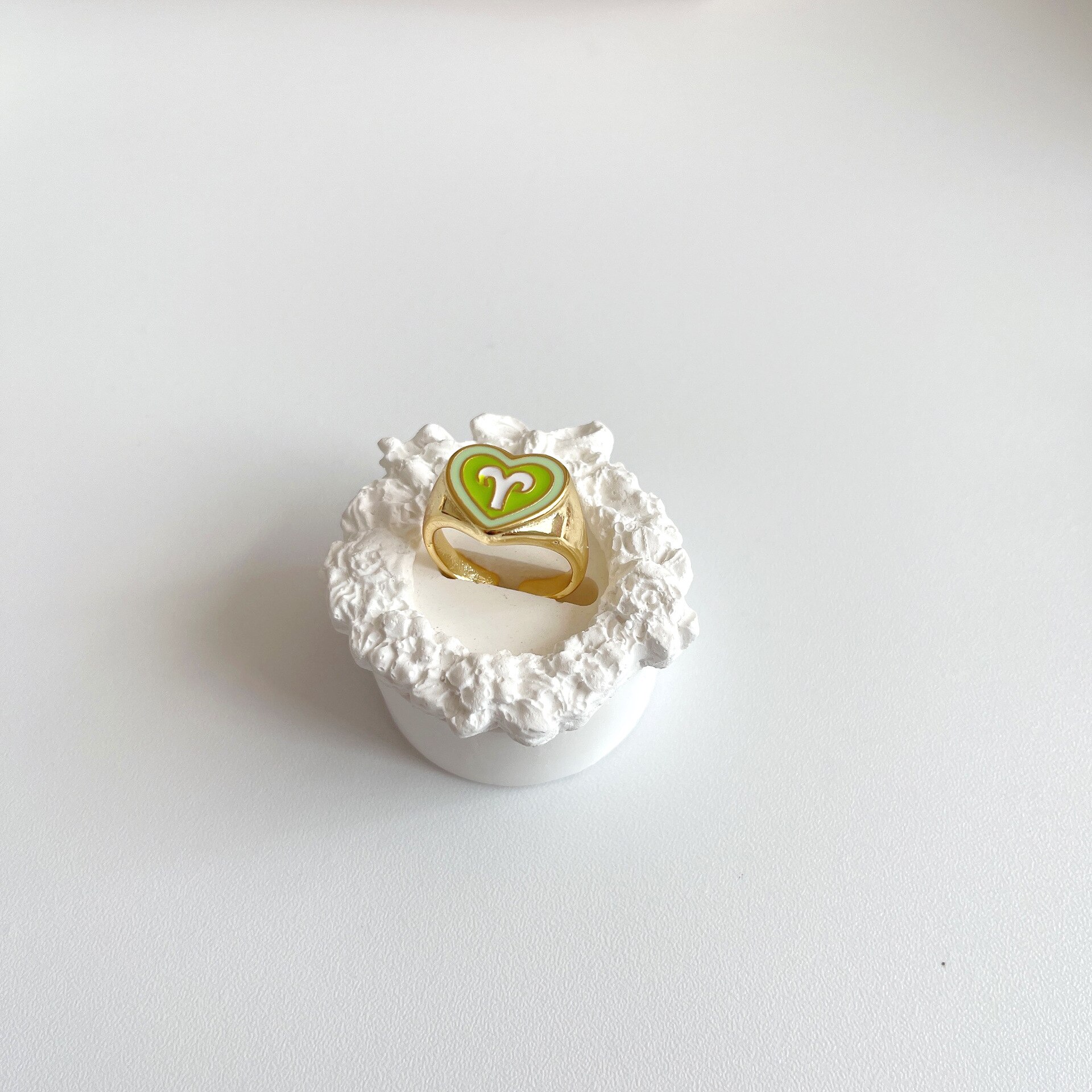 12 Constellation Liefde Ringen Voor Vrouwen Statement Epoxy Dubbele Hart Open Ring Meisje Olie Eenvoudige Ins Ring Party sieraden: Aries