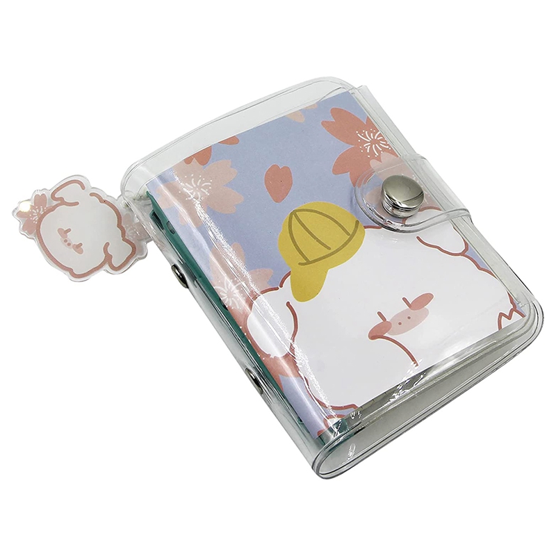 3-Ring Binder Cover Notebook Clear Soft PVC Cover Protector Refillable DIY Journal Snap Button Closure Loose Leaf Folder