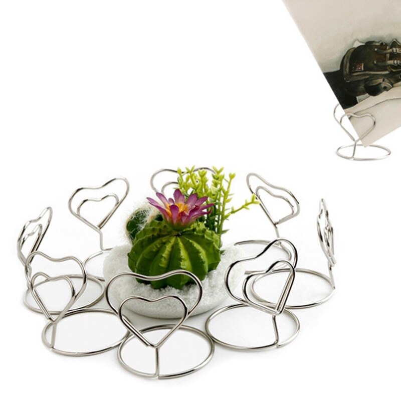 Wire Place Card Holder Metal Card Holder Stand Wedding Name Place Holder, Food Signs (Silver Place Card Holders 26Pcs)