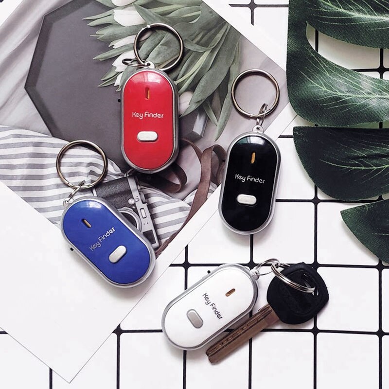 Wireless Whistle Key Finder Key Chain for Anti-Lost Device Key Chain Electronic Anti-Theft Key Search(Black)