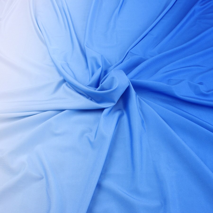 Knit Spandex Fabric Gradient For Dancing Dress leotard Stretch Fabric for Latin Clothing ombre Lycra Fabric by Yard: RoyalBlue to White