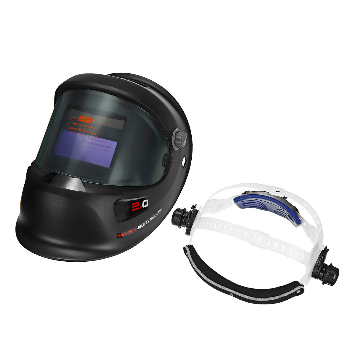 Solar Automatic Welding Helmet Autodarkening Welding Mask Lithium Battery DIN9-13 TIG MIG 4 Arc Sensor 92x42mm Big View