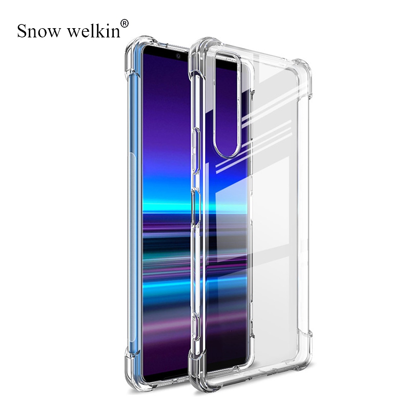 Para Xperia 1 5 10 V IV Airbags Buffer funda de protección completa para Sony Xperia 1 5 10 II III IV V VI funda trasera transparente de TPU suave