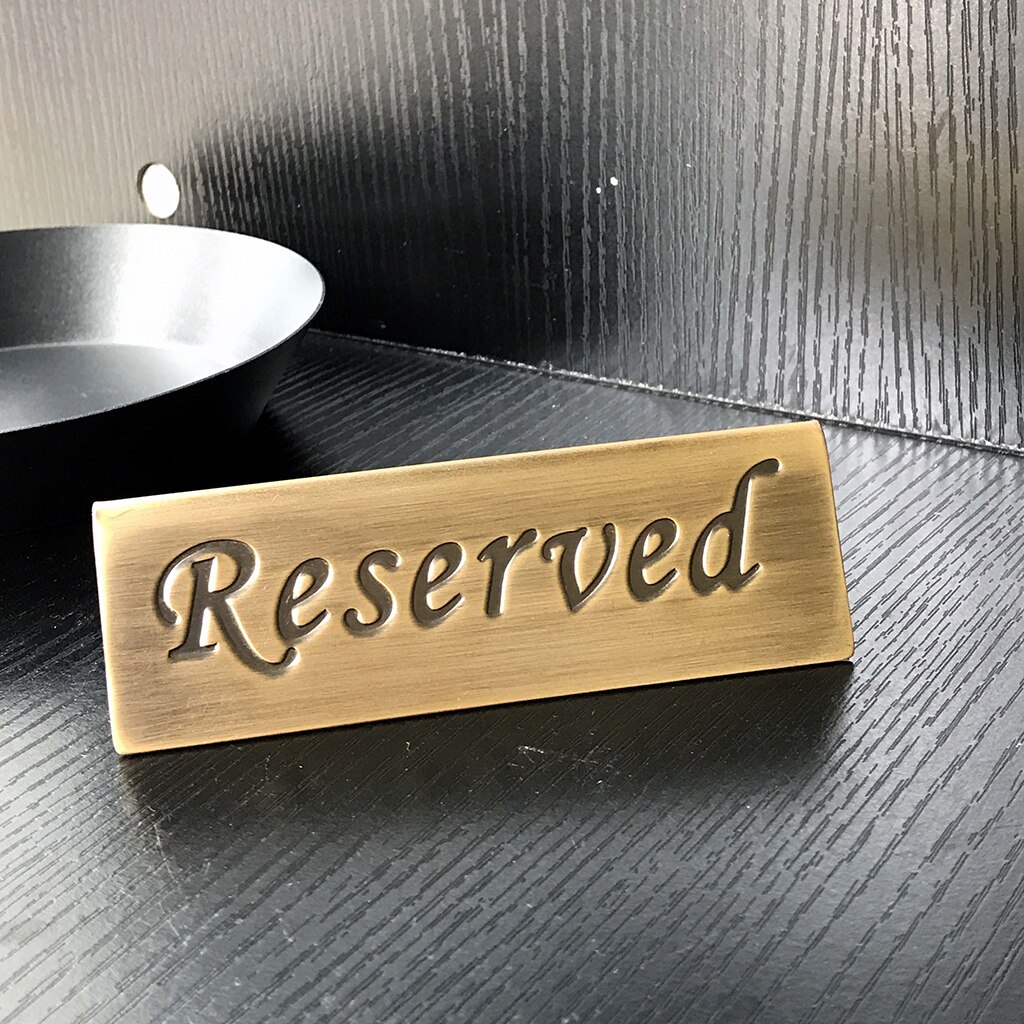 Rustfritt stål reservert bordskilt restaurant reservert holder fast utgangspunkt