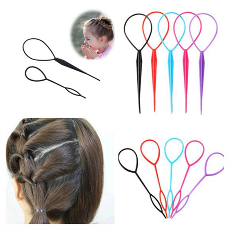 Herramienta mágica Simple de peinado, accesorios de plástico para trenza de cabello, herramienta de maquillaje, coleta Popular, creador de peluquería, 2 uds.