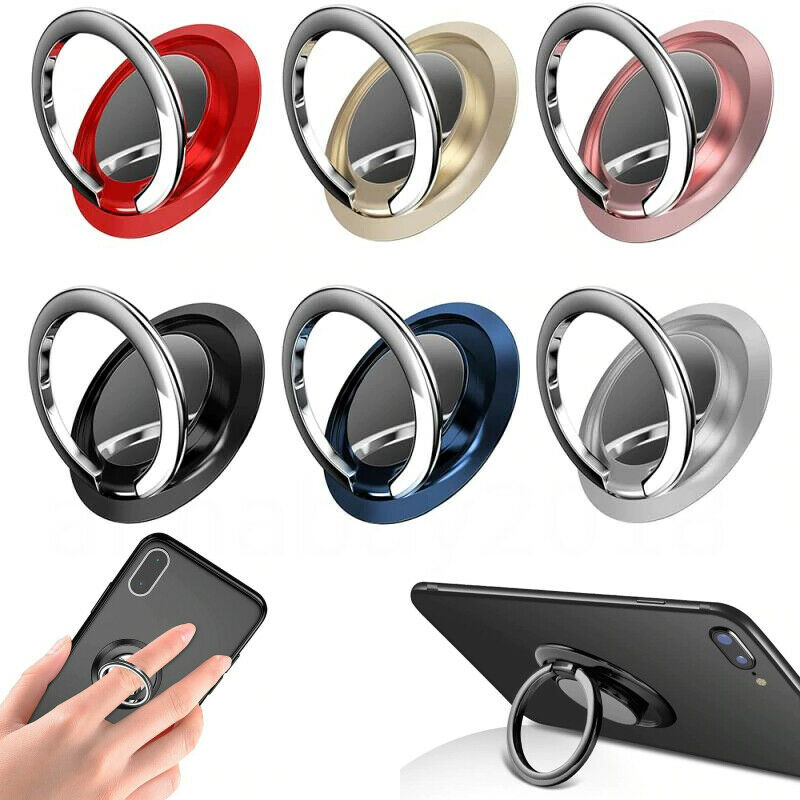 Finger Ring-Halter-Stand Grip 360 Rotierenden Für Handy Auto Magnetische Montieren Telefon Zurück Aufkleber Pad Unniversal Halterung