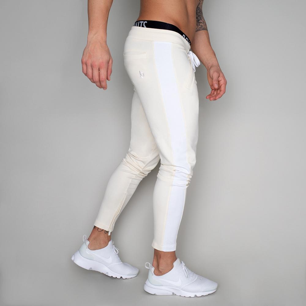 Mænd sports løbebukser bomuld ensfarvede lynlås bukser gym jogging bukser herre mærke sportsbukser herre bukser