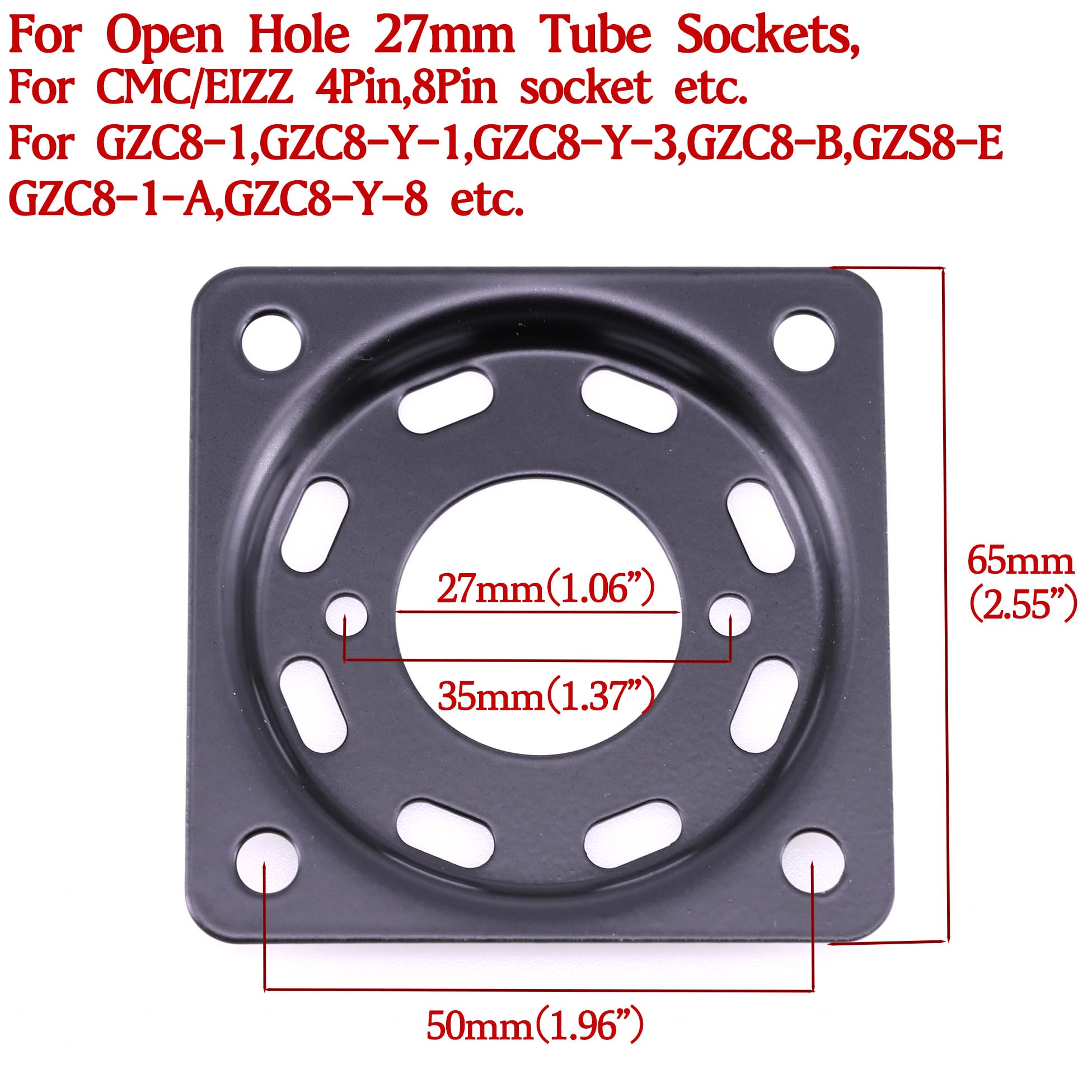 10PCS Iron Plate Shock Proof Vacuum Tube Socket Mounting Plate For 2A3 300B KT88 EL34 12AX7 12AU7 Audio Vintage Amplifier: black