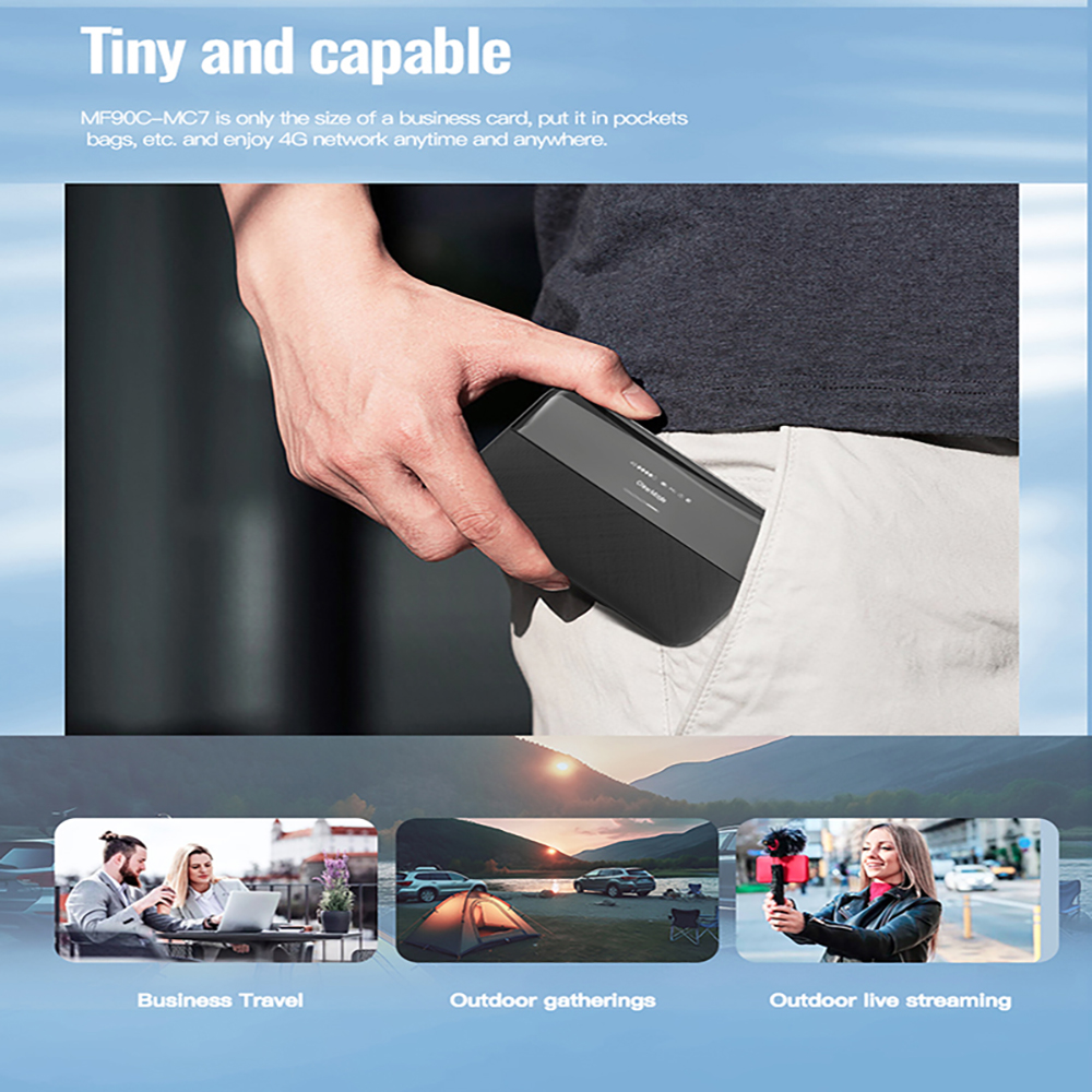 Tianjie  mf706 mifi z punktem dostępu wi-fi, kartą sim, mobilnym wi-fi ,6000 mah , 4g przenośnym routerem wi-fi o prędkości ,150 mb/s do podróży po całym świecie
