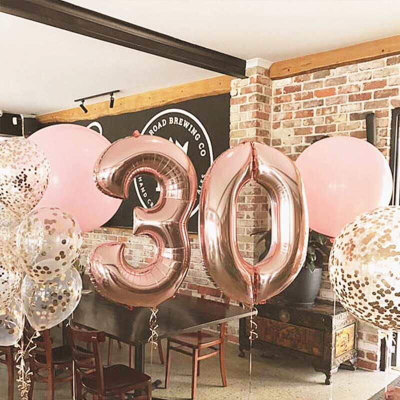 Ballon numérique noël mariage saint valentin Rose or aluminium Film fond mur pour la décoration de fête d'anniversaire