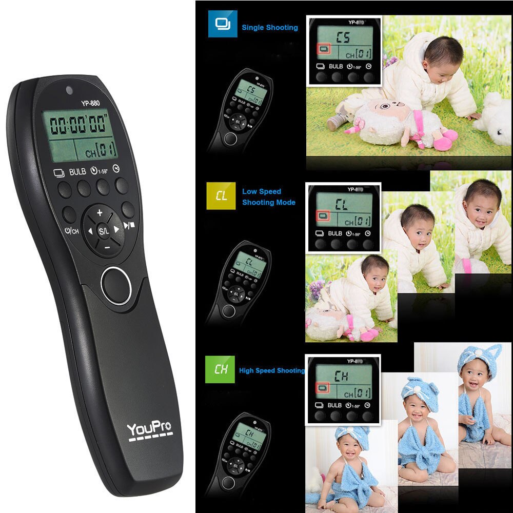 YouPro YP-880 S2 Camera Wired Ontspanknop Timer Afstandsbediening LCD Display voor Sony A58 A7R A7 A7II A7RII A7SII DSLR Camera