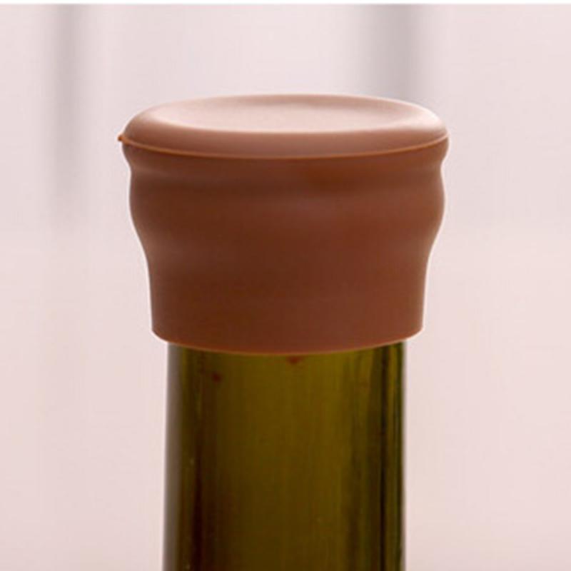 1PC Silicone Wine Stopper Good Sealing Soft Durable Environmental Bottle Cap Tasteless Environmental Reusable Kitchen Bar Tools