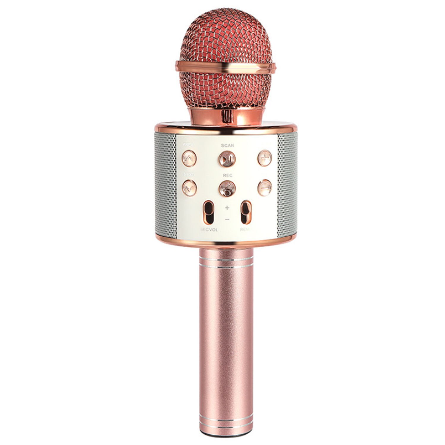 Kids 3 In1 Handheld Draadloze Bluetooth Enkele Microfoon Karaoke Usb Speaker Zingen Player Ktv Mic Record Muziek Kinderen Speelgoed: Rose Gold no Bag